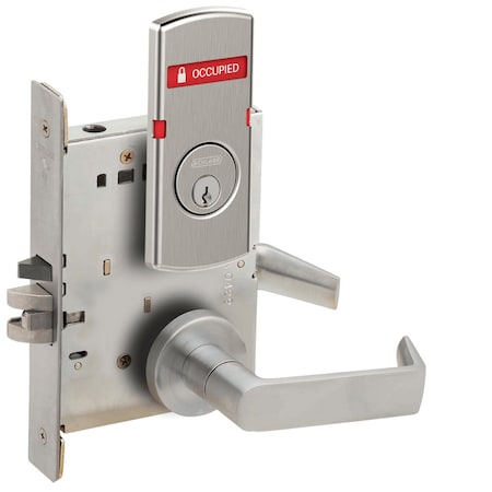 Grade 1 Entrance Office Mortise Lock, Conventional Cylinder, S123 Keyway, 06 Lever, A Rose, Indicato